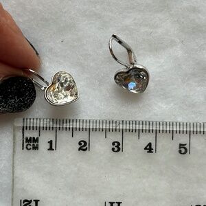 Heart-shaped sparkly earrings